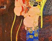 古斯塔夫克林姆特 - The Beethoven Frieze: The Hostile Powers. Left part, detail